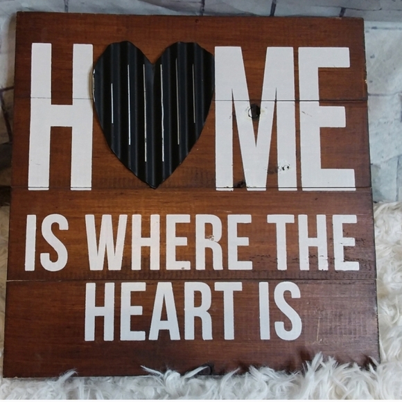 VINTAGE ART HOME IS WHERE THIS HEART IS. RUSTIC COUNTRY DECOR - Picture 1 of 1